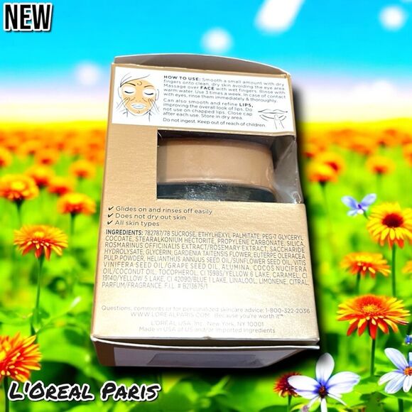 New NIB L'Oreal Paris Pure Sugar Scrub with Grapeseed to Smooth and Glow - Picture 5 of 5